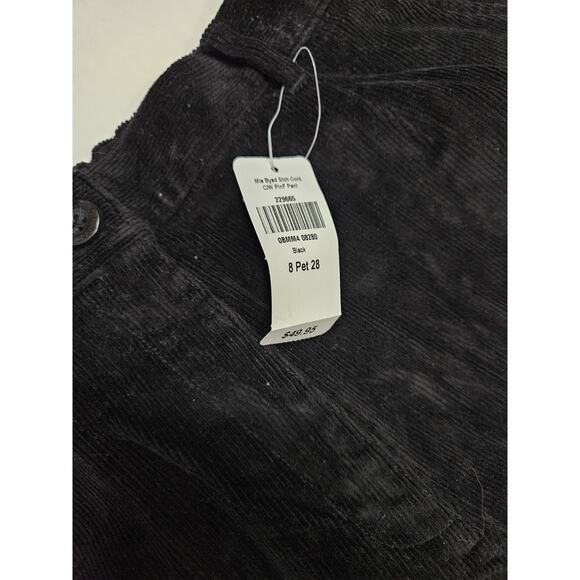LL Bean Corduroy Pants womens Size 8 Petite Black Stretch Waist Straight Leg - Picture 9 of 10